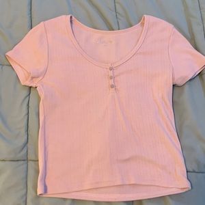 Pink henley shortsleeved tee
